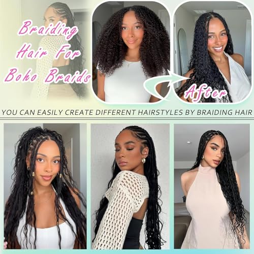 Boho Braiding Hair 20 Inch 4 Bundles Wet Wavy Deep Wave