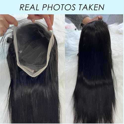 Straight full lace Human Hair Wigs HD Transparent Lace 180 Density, 12A Part Anywhere Glueless Full Lace Wig Pre Plucked 100% Virgin Hair Breathable Full Scalp Wig For Black Women 10 IN