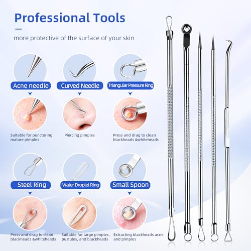 7-Piece Blackhead Remover Tool Kit | Stainless Steel Acne Extractor