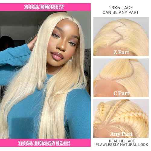 30 Inch 613 13x6 Lace Front Wig Human Hair Straight Human Hair Wig 180 Density Honey Blonde Wig Human Hair For Black Women