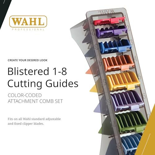 Wahl Professional 8-Piece Clipper Guards 1/8-1 inch Colored