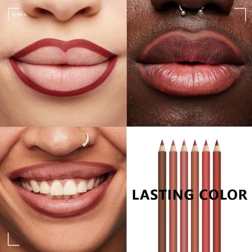 6-Color Matte Lipstick Pencil Set - Hydrating Long-Lasting