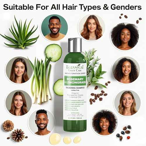 Rosemary & Lemongrass Hair Growth Shampoo for Thinning Hair, Strengthening & Volumizing, Made in USA