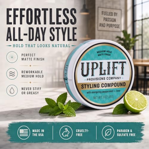 Hair Clay Pomade - Medium Hold Matte Finish, 3 oz