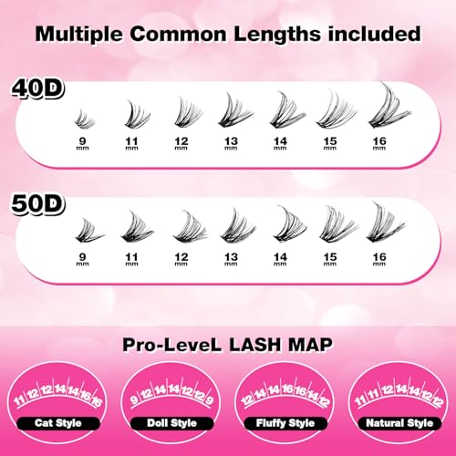 560pcs Lash Clusters Kit with Bond, Seal & Tweezers