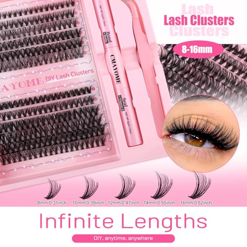 240Pcs Lash Clusters Kit 30D 40D with Bond & Tweezers
