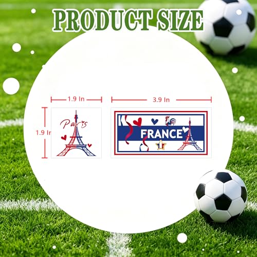 56Pcs French Flag Temporary Tattoos - Waterproof Body Art Stickers
