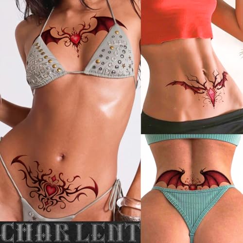 CHARLENT 24 Pc Sexy Temporary Tattoos for Women