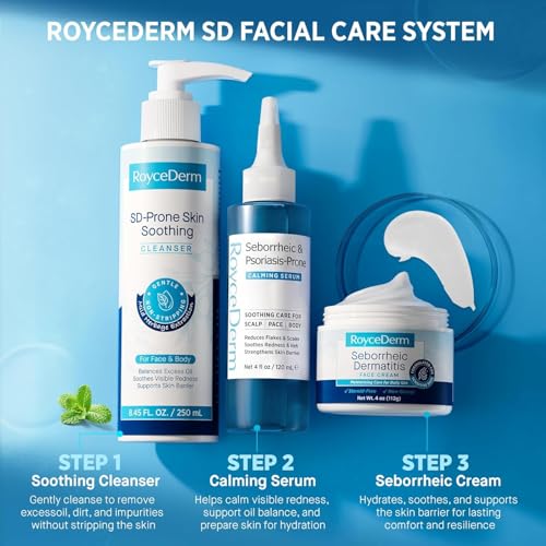 Roycederm Seborrheic Dermatitis Face & Body Wash - 2 Pack, Fragrance-Free, Sensitive Skin Care