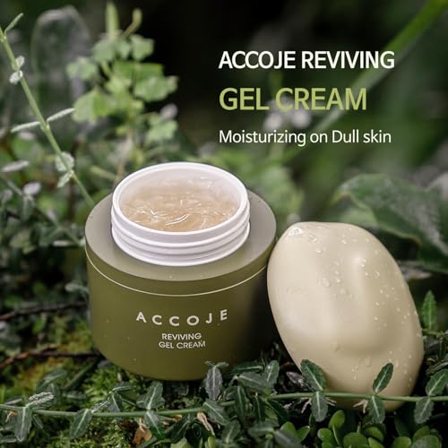 ACCOJE Reviving Gel Cream, Hydrating and Soothing Moisturizer for Sensitive Skin, Supports Skin Barrier and Reduces Visible Redness with Jeju Botanical Extracts, Korean Skincare, 1.69 fl oz