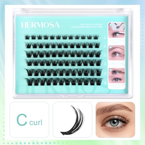 Hermosa Vegan Mink Eyelash Clusters D Curl 8mm-16mm