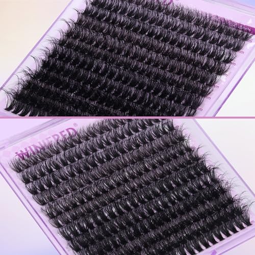 Lash Extension Kit Lash Clusters Thick Individual Lashes 10-16mm Eyelashes Extension Kit 50D Wispy Mink Lash Kit Cluster Lashes with Lash Bond and Seal by Winifred