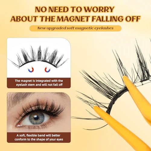 QUEWEL Magnetic Eyelashes Kit - Reusable, No Glue, Easy Application
