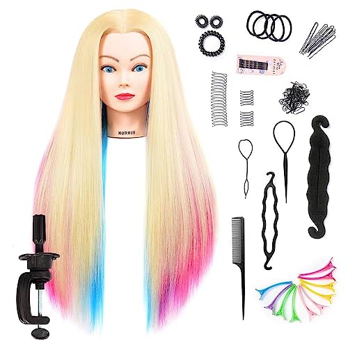 Mannequin Training Head 28" Synthetic Hair with Clamp