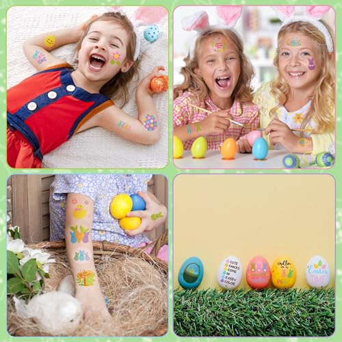Easter Bunny Temporary Tattoos 144Pcs Bulk Kids