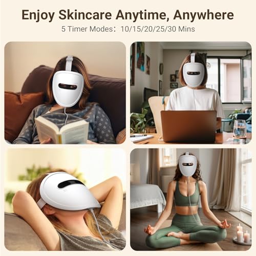 LED Red Light Therapy Mask - 256 LEDs, 4 Modes, Anti-Aging