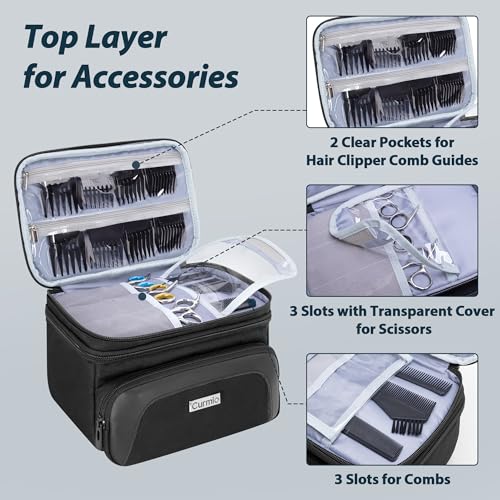 CURMIO Double Layer Hair Clipper Travel Case | Compatible Wahl/Andis