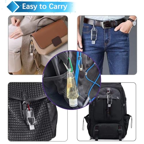 5Pc Travel Sanitizer Bottles 50ml Refillable w/ Keychain