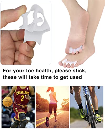Silicone Toe Separators & Spacers for Bunion & Hammertoe Relief (2 Pairs)