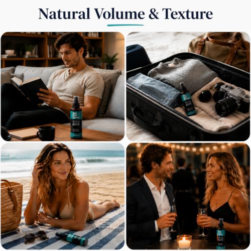 Hydrating Sea Salt Spray for Hair – Beach Waves & Anti-Frizz, 5 fl oz