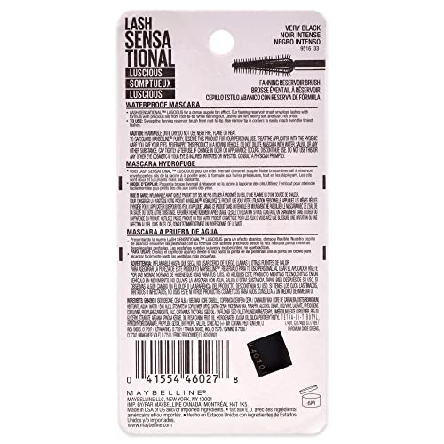 Maybelline Lash Sensational Waterproof Mascara, Very Black