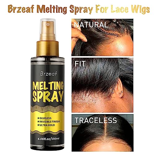 Brzeaf Lace Melting Spray 120ml - Strong Hold, Fast Drying Wig Adhesive