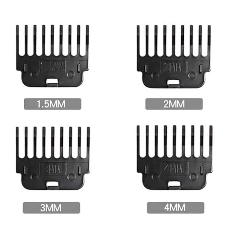 8 Pack Clipper Guards Set Hair Clipper Guide Comb 1.5mm 2mm 3mm 4mm Snap-on Attachment Limit Combs for 28mm Height T Blade Trimmer Vintage T9 Cordless Shaver Edger Detailer Outliner