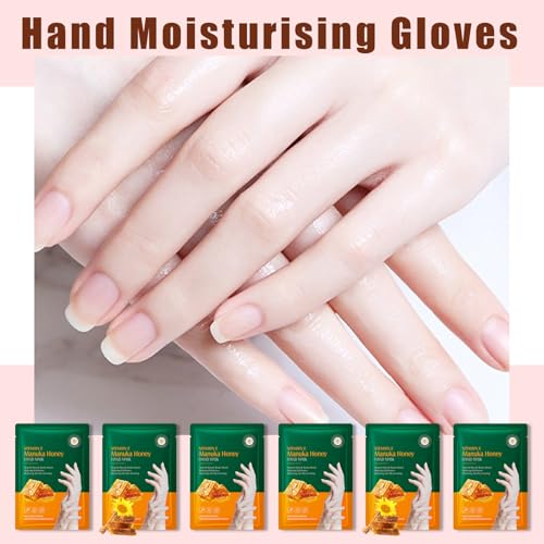 Nourishing Moisturizing Hand Mask Gloves for Dry Cracked Hands - 6 Pairs Set