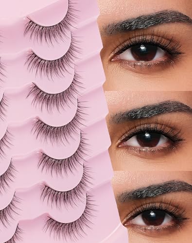 Wispy False Eyelashes 7 Pairs - Natural 3D Flared Lash Strip