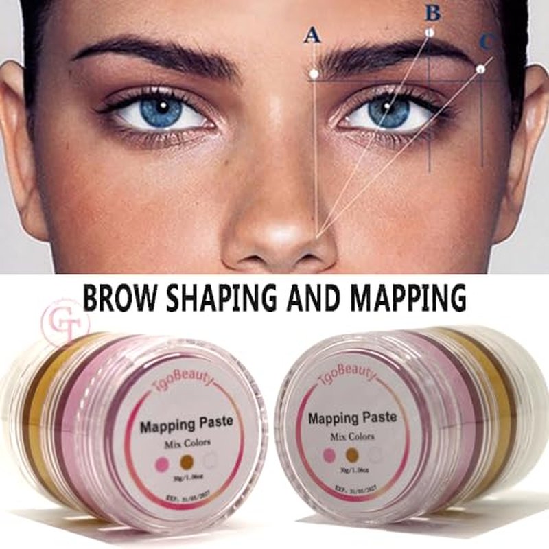 30g Metallic Brow Mapping Paste Set - White, Pink, Golden