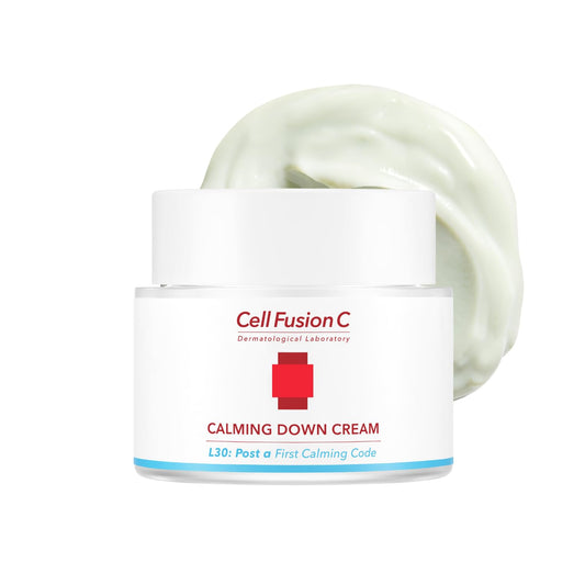 Cell Fusion C Post Alpha Calming Down Cream, Color Correcting and Cooling Moisturizer with Green Pigments, for Sensitive Skin, 1.69 fl. oz