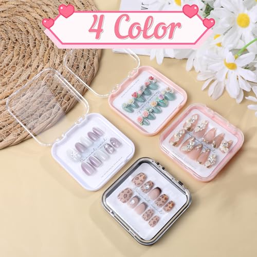 Nail Art Storage Box Set - 4 Acrylic Display Boxes with 30 Tape Strips & 8 Cards