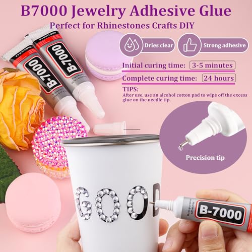 Silver Clear Rhinestones Bedazzling Kit with 35,000 Gems + Glue & Tools - Large Pack