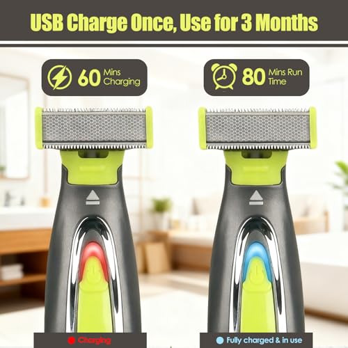 Beard Trimmer for Men, Rechargeable Mens Grooming Kit Washable Mens Electric Razors for Shaving Face, Beard, Mustache Trimmer and Hair Clippers, Double Sided Tooth Razors Face Trimmer for Men