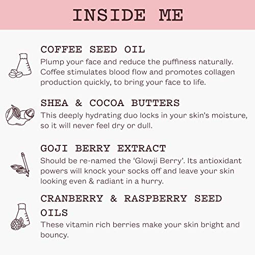 Frank Body Glow Mask | Naturally Derived, Ultra-Hydrating 5min Face Mask | Soothes Skin Instantly, Fights Puffiness & Moisturizes | Made With Shea & Cocoa Butters | 80ml -- 2.71oz