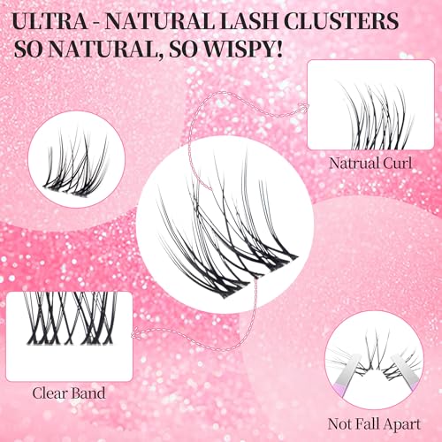 8mm Wispy Lash Clusters - 140 Pcs C Curl Eyelash Extensions