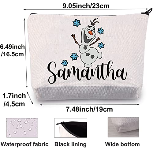 BWWKTOP Snowman Olaf Cosmetic Makeup Bag Olaf Fans Gifts Samantha Olaf Zipper Pouch Bag Olaf Merchandise (Samantha)