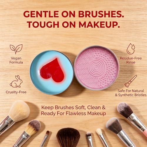 Makeup Brush Cleaner Soap with Silicone Pad, 100g