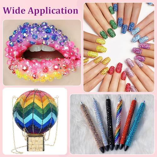 Jelly Multicolor 3mm Resin Rhinestones Pack with Glue - 18000pcs Bedazzling Kit