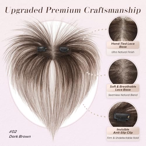Clip-In Curtain Bangs - 100% Real Human Hair, Lightweight 9g