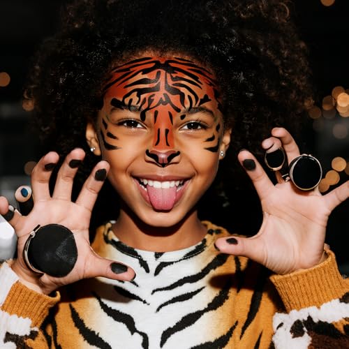 Tiger Face Temporary Tattoos - 4 Sheets, 6.9" x 6.9" for Parties
