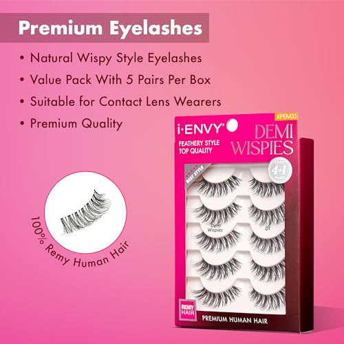 i•ENVY Demi Wispies False Lashes 5 Pairs Human Hair