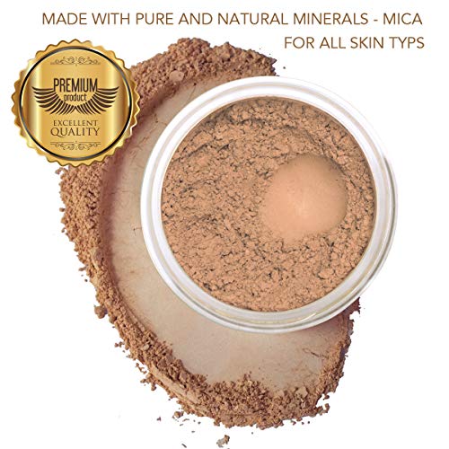 BellaTerra Cosmetics Mineral Powder Foundation ? Honey | Golden Medium Shade | Long-Lasting Matte Mineral Makeup for a Radiant, Even Complexion 9g