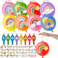 72 Pc Rainbow Party Favors Set - 24 Punch Balloons & 48 Tattoos