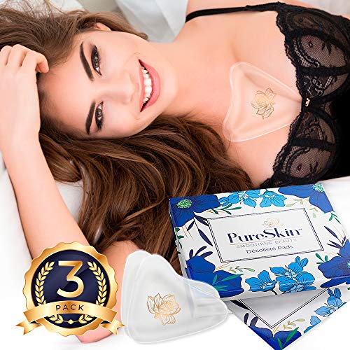 PureSkin Chest Wrinkle Pads-3 PACK-Decollete Anti Wrinkle Chest Pads | Silicone Patches for Wrinkles | Chest Wrinkle Pads Sleeping Reusable | Chest Wrinkles | Silicone Chest Pads