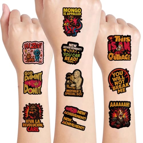60Pcs Book Lover Temporary Tattoos - DCC Dungeon Design