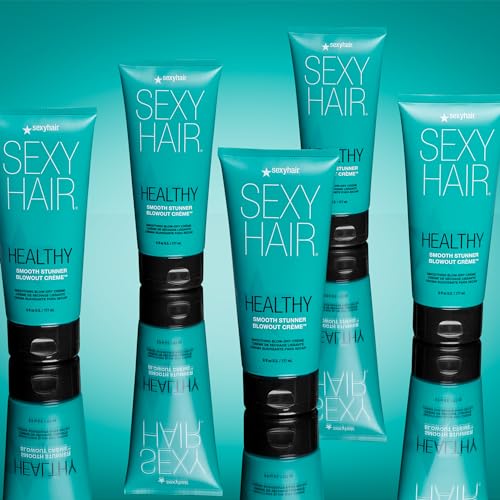 SexyHair Healthy Smooth Stunner Blowout Cr?me, 6 oz | Nourishes Dry Hair | Provides Added Moisture | Sealing Hair Cuticle