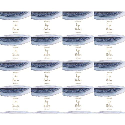 Homemade Skincare Products Adhesive Labels Stickers for Lip Balm Container Tubes 20pcs (Blue Sapphire)