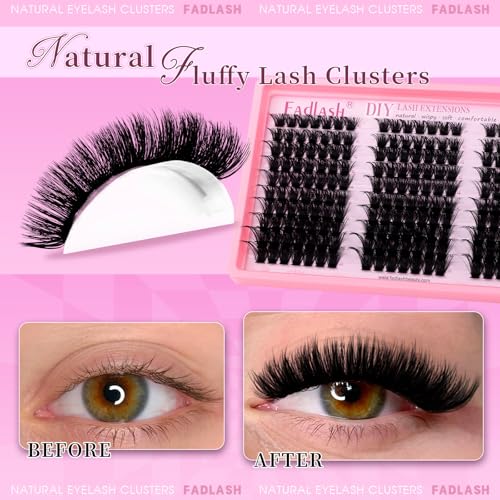 120D Fluffy Eyelash Clusters D Curl DIY Lashes 10-18mm