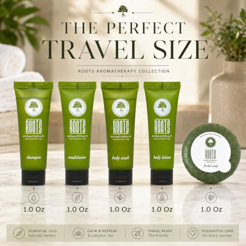 Roots Aromatherapy Hotel Toiletries Set - 150 Travel-Size Guest Amenities